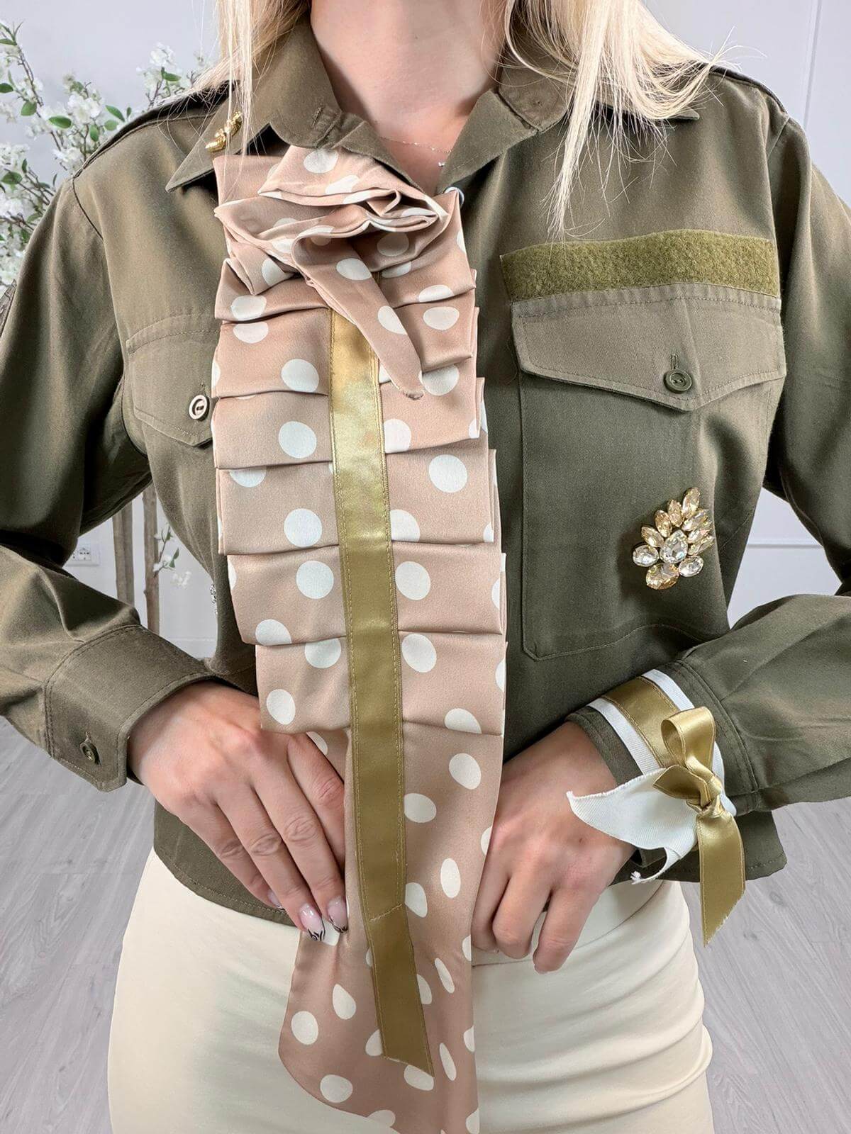 Susy Mix Camicia Militare Donna Verde Audace
