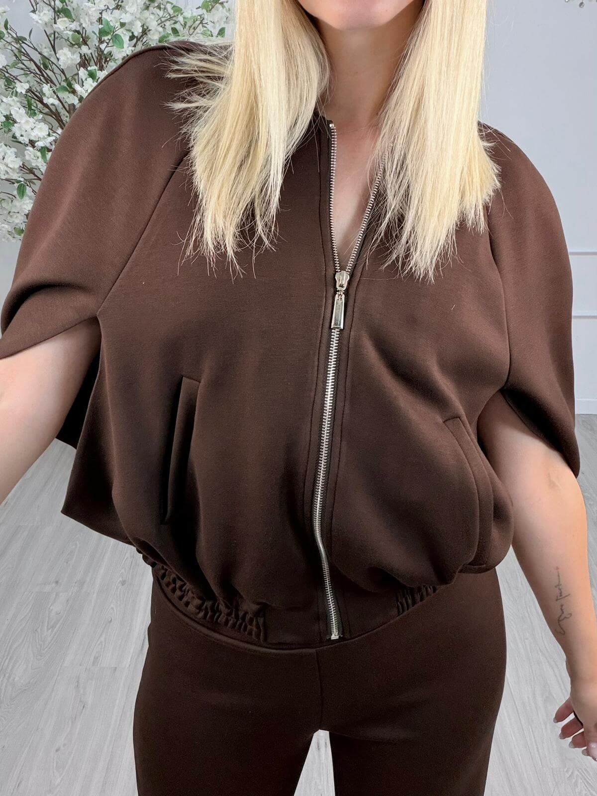 Haveone Giacca Bomber Donna Marrone