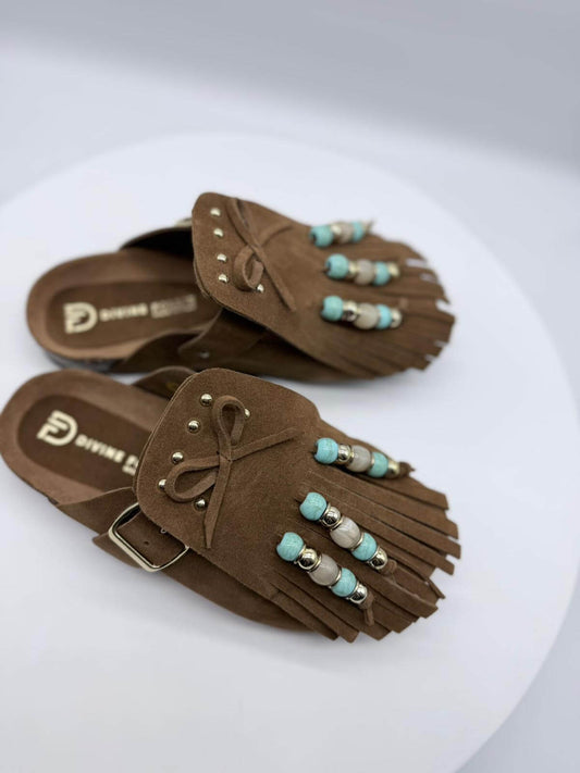 Divine Follie Sabot Donna Cuoio Boho-Chic