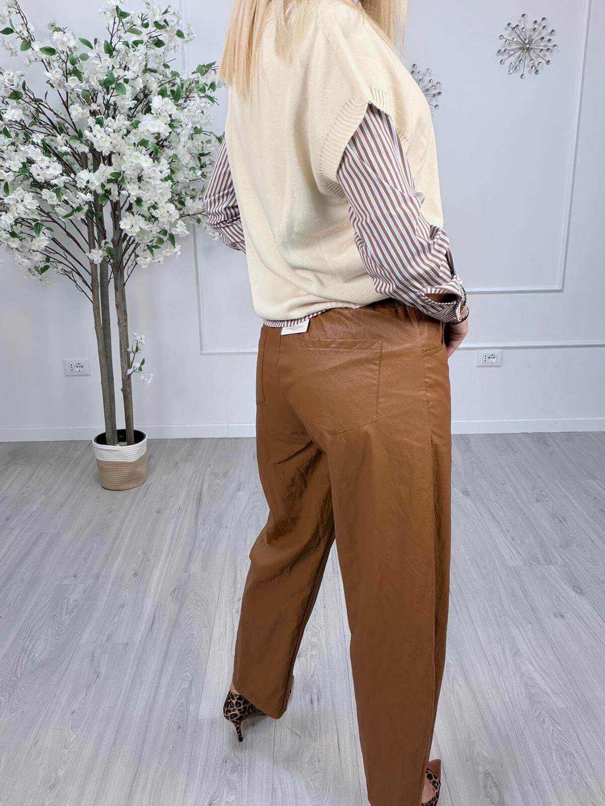 Pantalone Ovetto Ecopelle Susy Mix