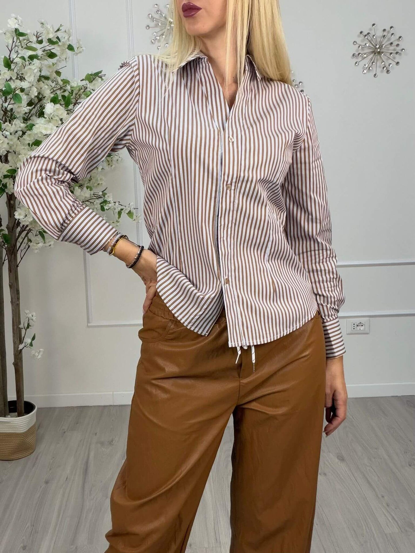 Susy Mix Camicia Donna Rigata Tricolore