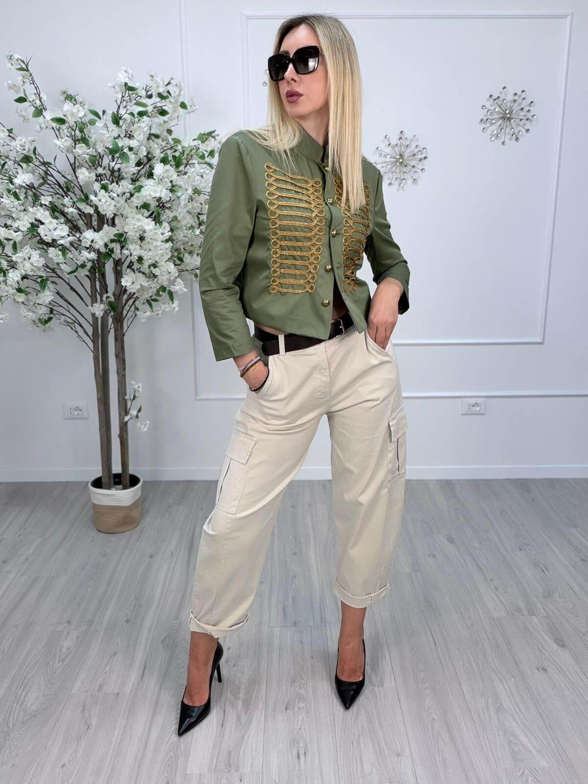 Susy Mix Pantaloni Cargo Donna Sabbia