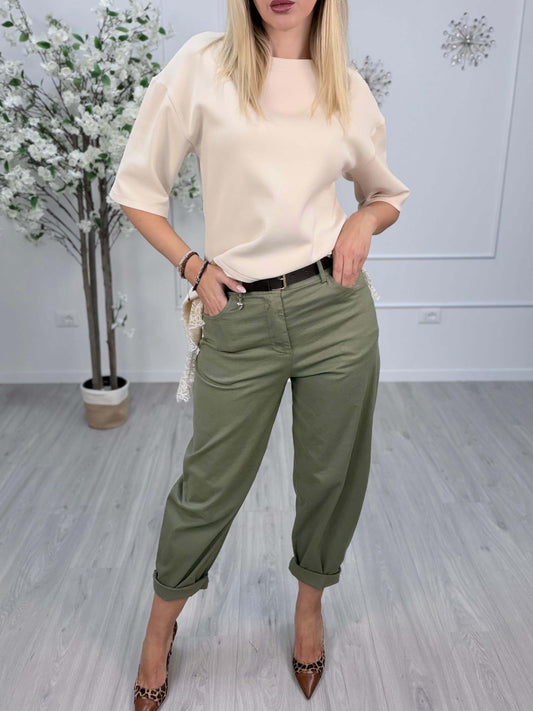 Susy Mix Pantalone Donna Verde Militare