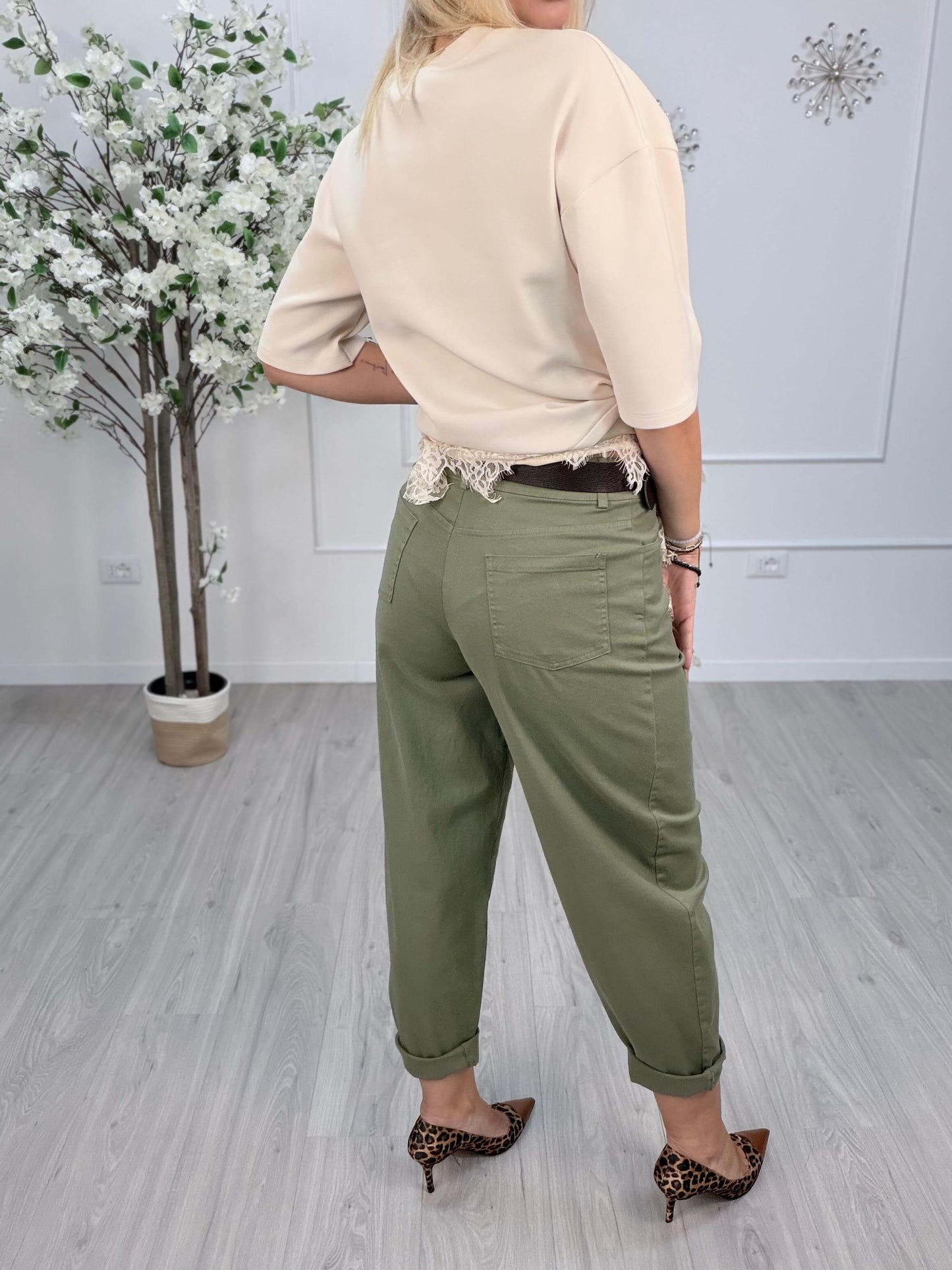 Susy Mix Pantalone Donna Verde Militare