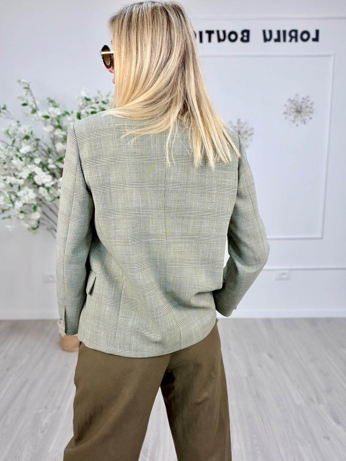 Vicolo Giacca Check Donna Perla/Militare