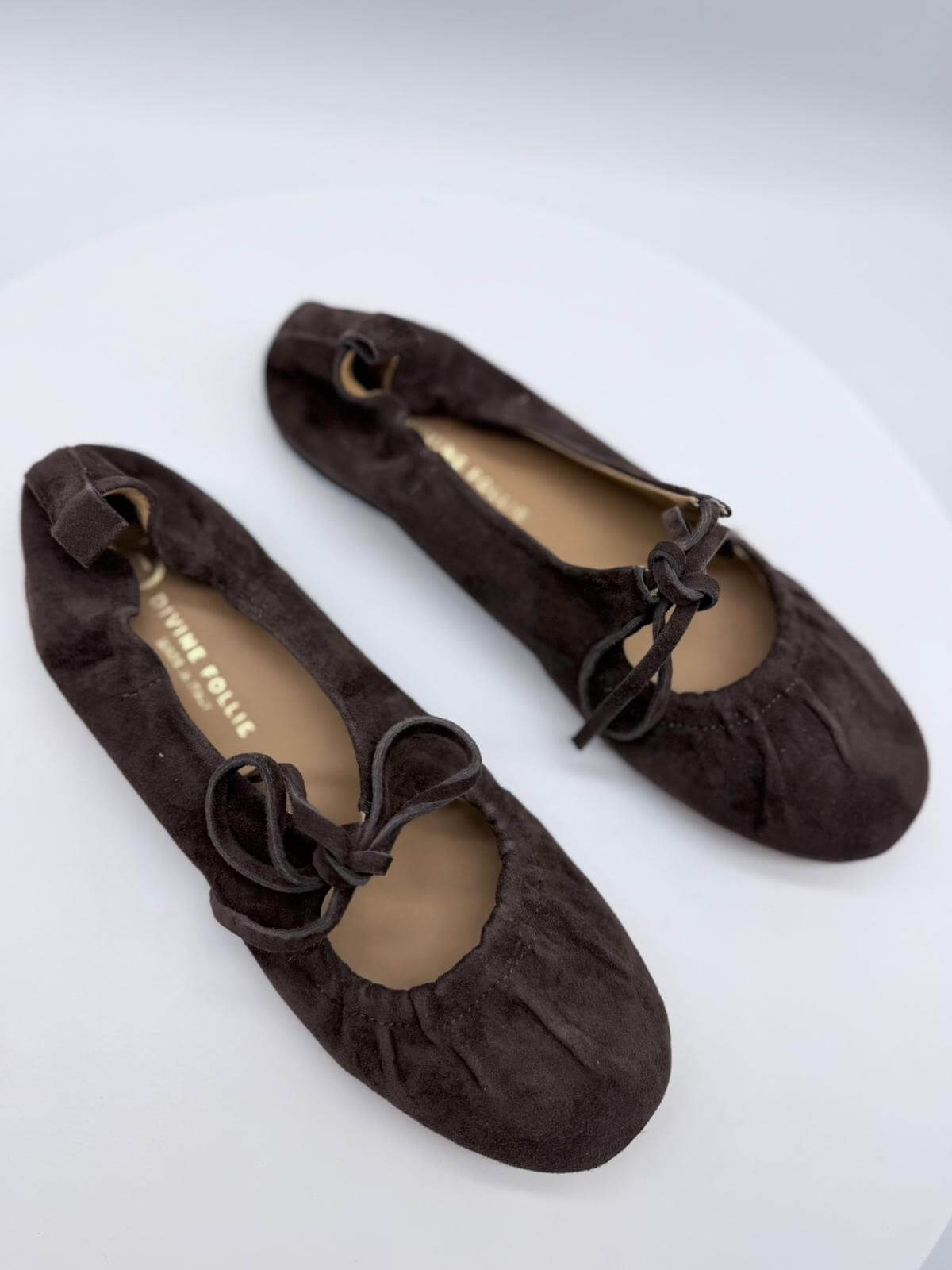 Divine Follie Ballerine Donna Camoscio Cioccolato