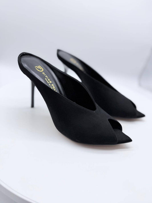 Divine Follie Mule Donna Camoscio Nero