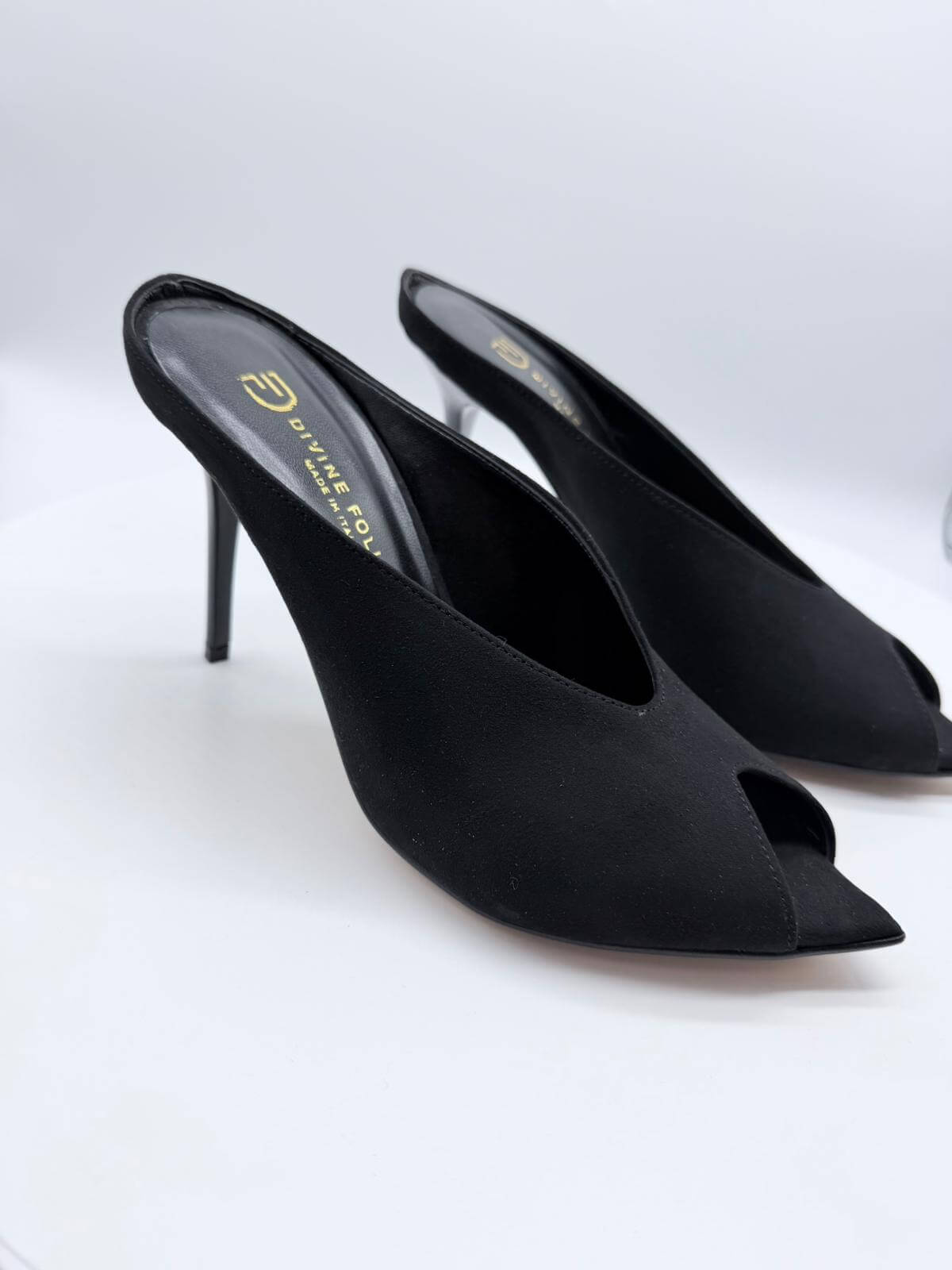 Divine Follie Mule Donna Camoscio Nero