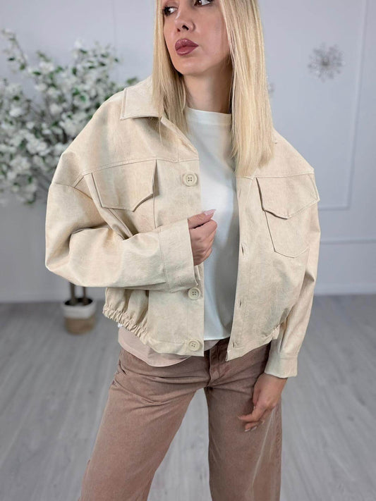 Haveone Giacca Bomber Donna Color Burro