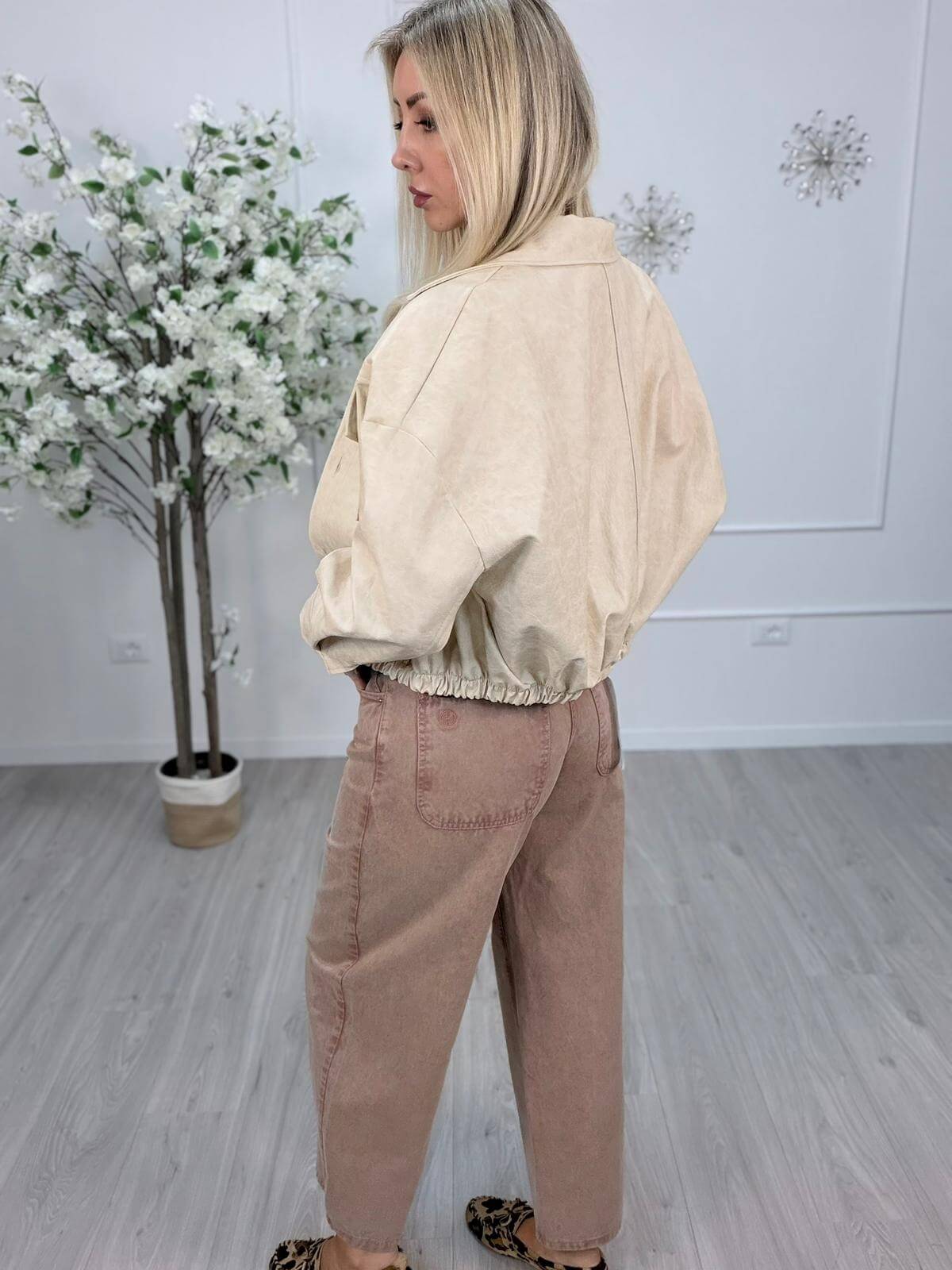 Haveone Giacca Bomber Donna Color Burro