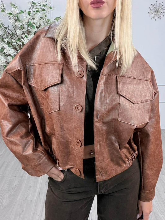 Haveone Giacca Bomber Donna Marrone