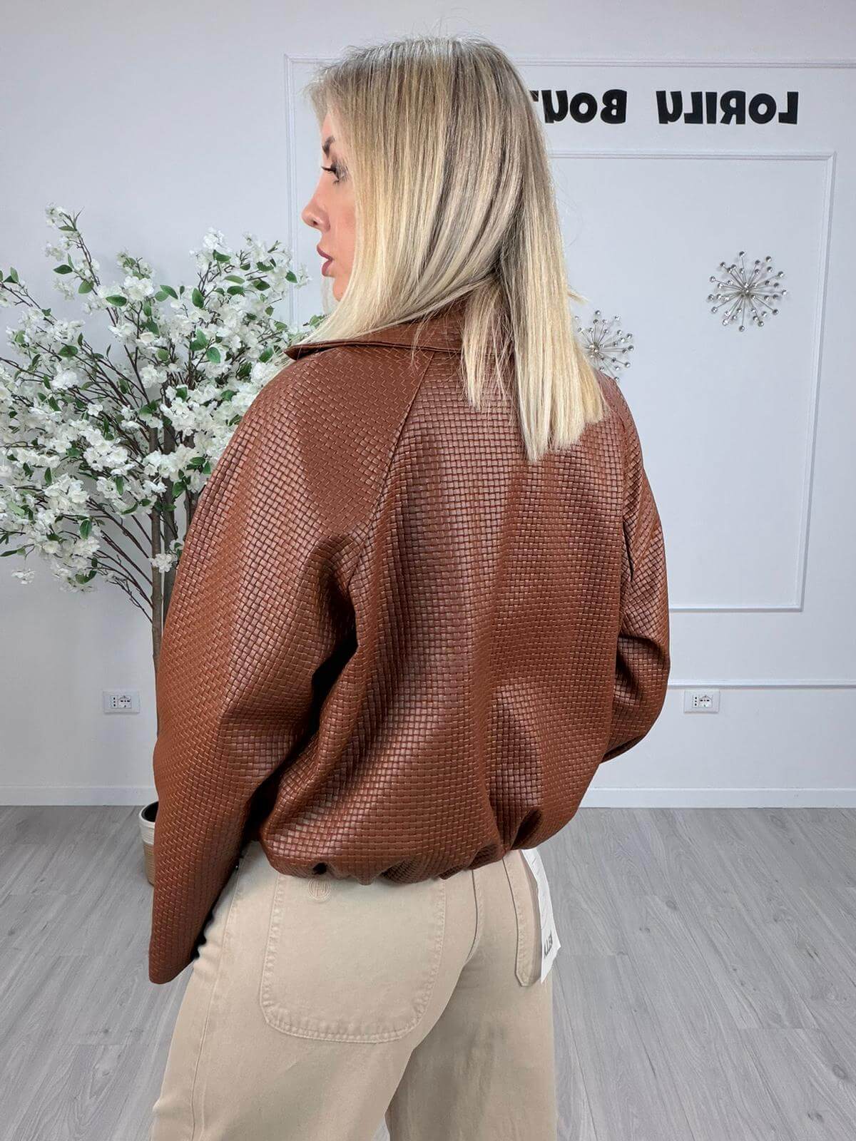 Haveone Bomber Donna Bruciato Intrecciato