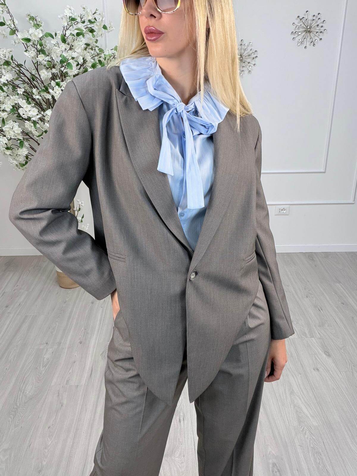 Vicolo Blazer Donna Grigio Medio Melange