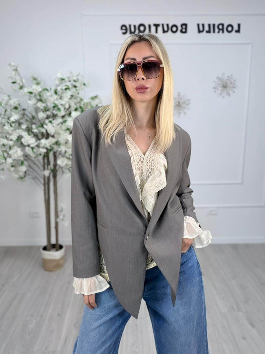Vicolo Blazer Donna Grigio Medio Melange