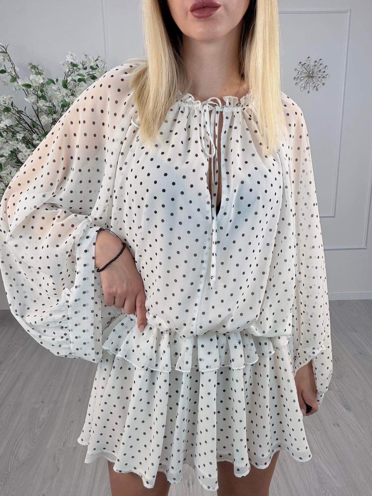 Mini Dress a Pois con Balze – Vicolo