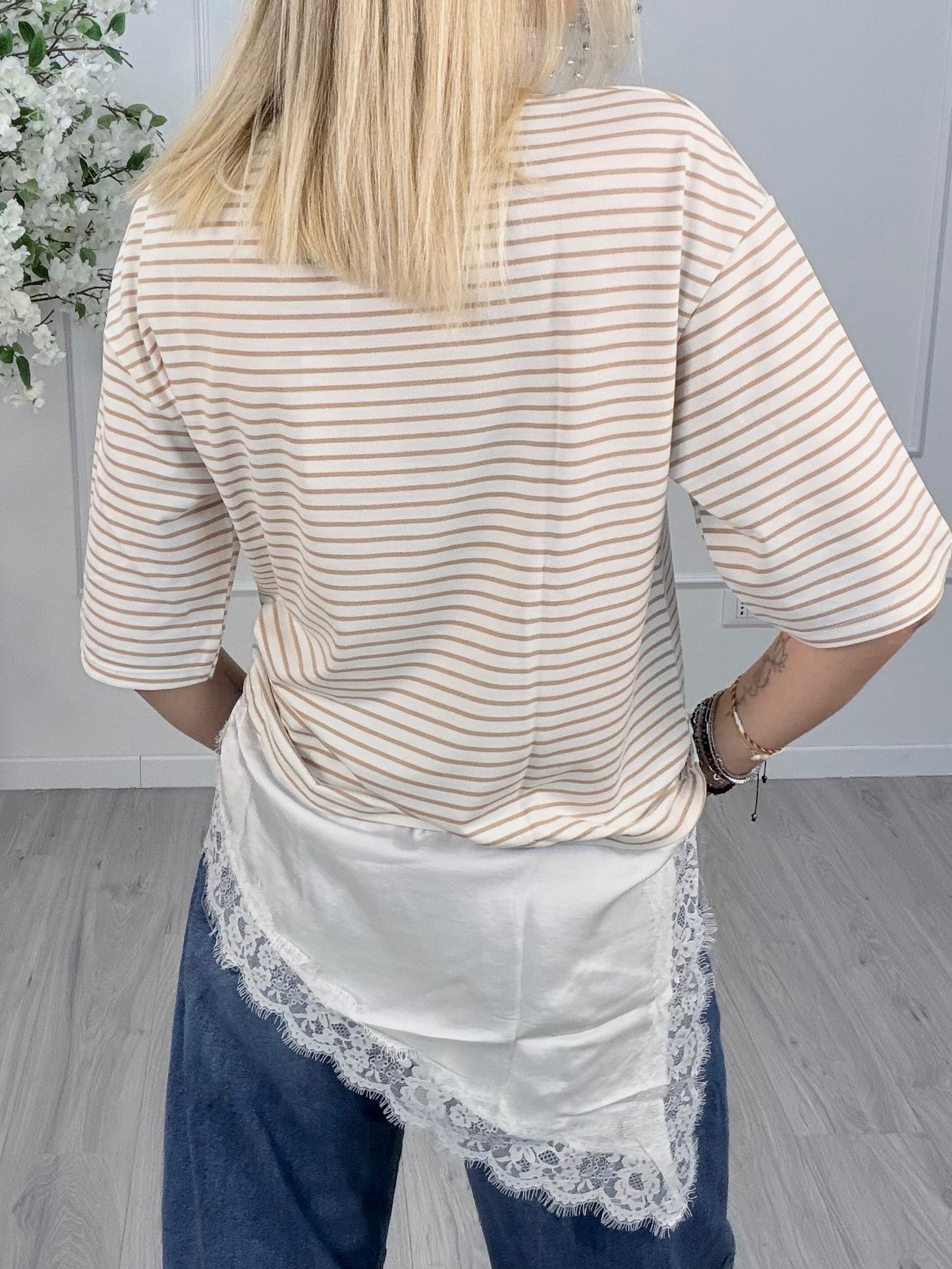 Maglia Susy Mix Righe & Balza Pizzo