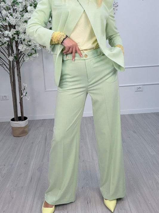 Pantalone Maryley Wide Leg - Verde Menta Pastello