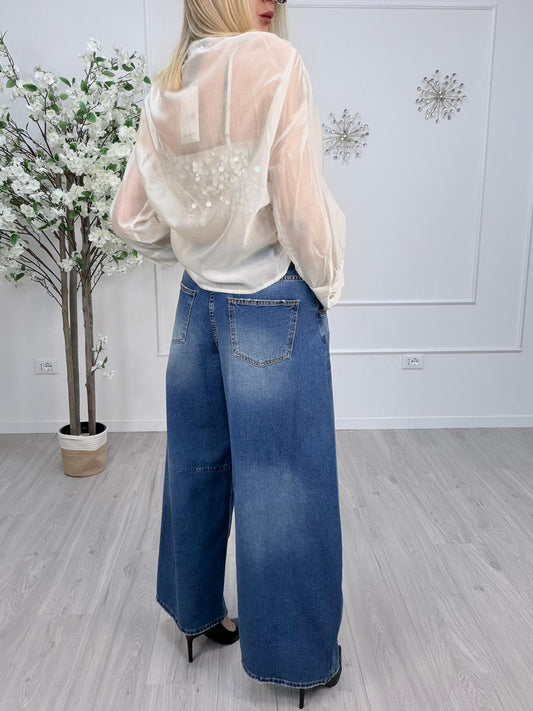 Tensione In Louvre Jeans Barrel Fit Donna Denim Blu