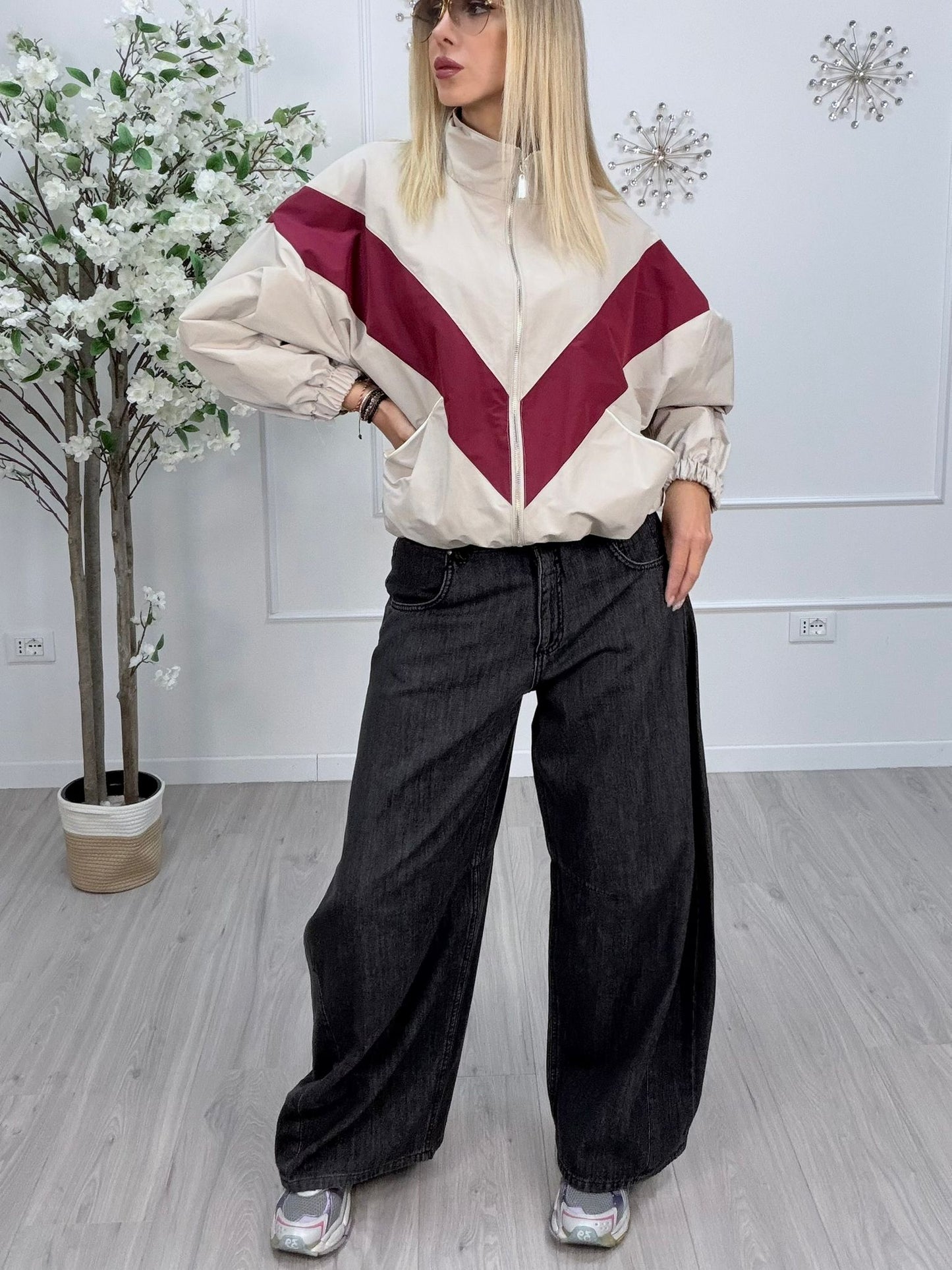 Tensione In Louvre Jeans Barrel Fit Donna- Nero