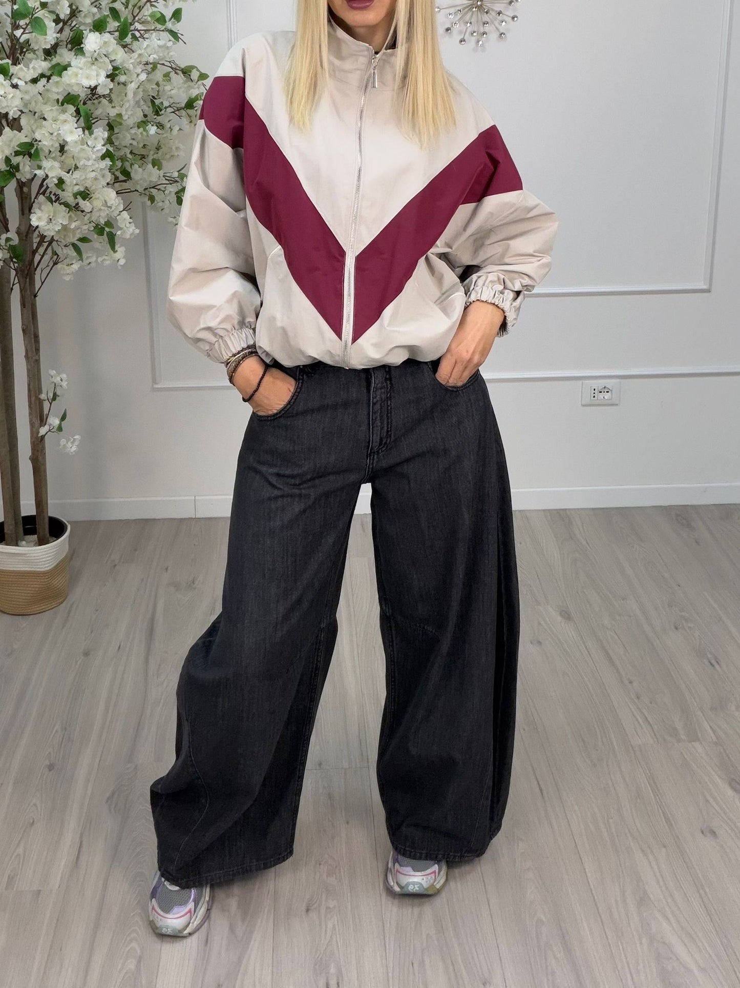 Tensione In Louvre Jeans Barrel Fit Donna- Nero