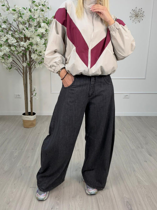 Tensione In Louvre Jeans Barrel Fit Donna- Nero