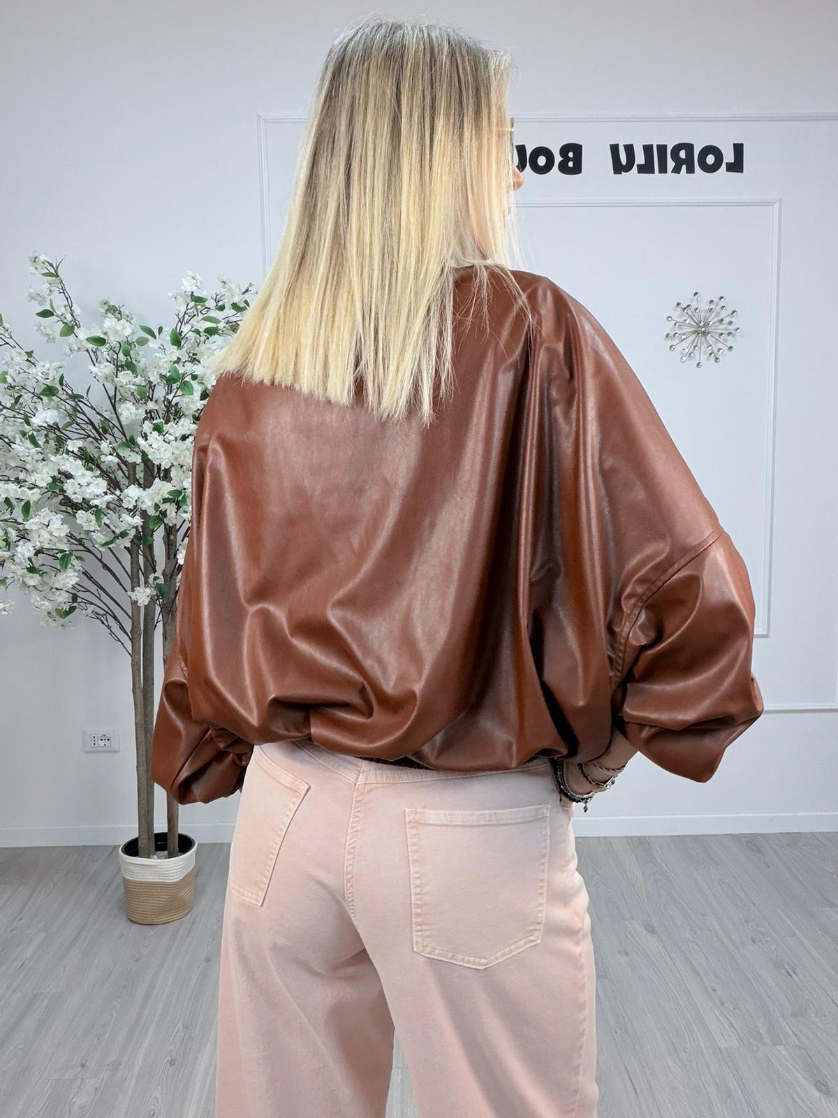 Bomber Haveone Arricciato – Cuoio