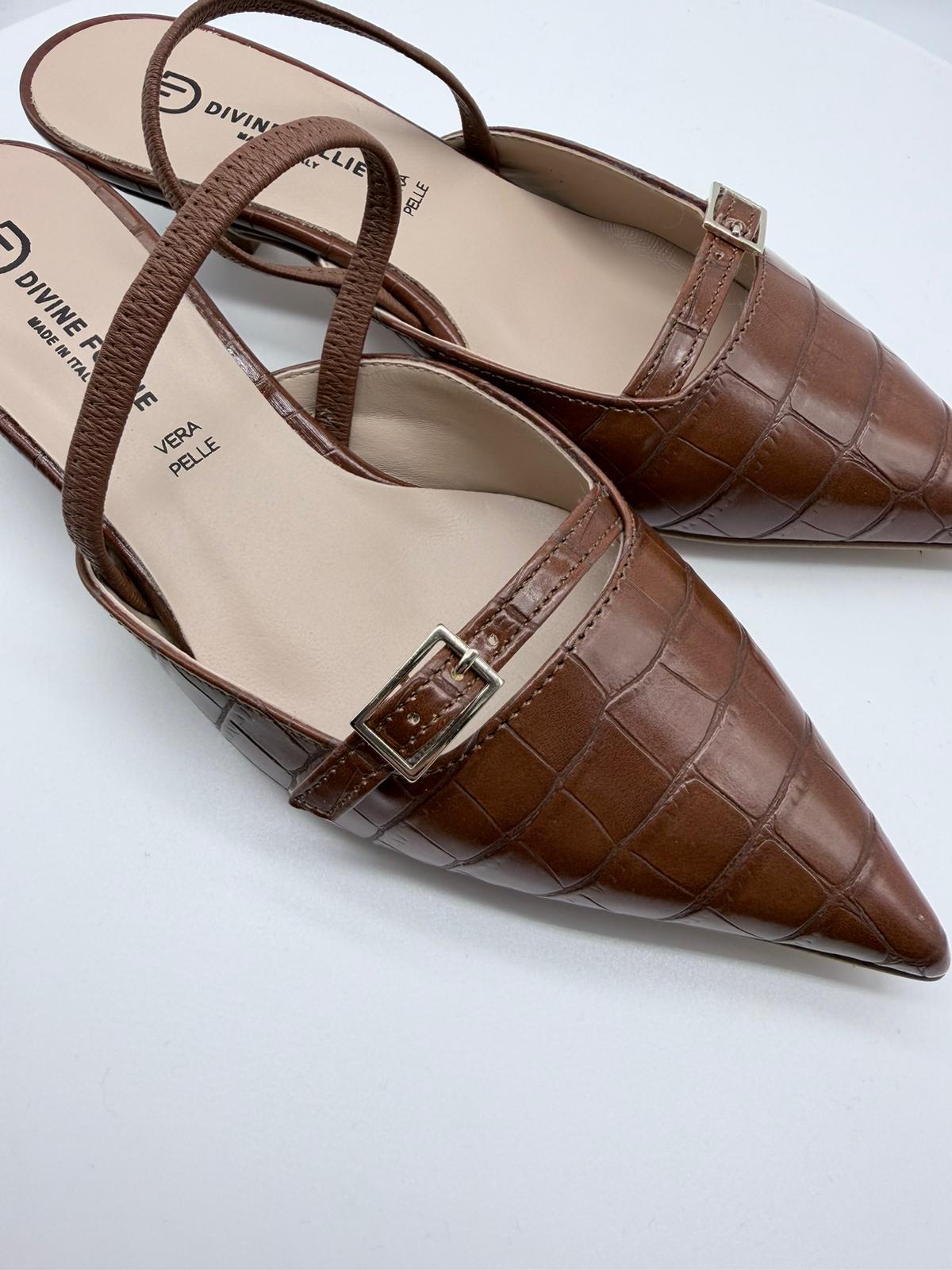 Slingback Divine Follie - Stampa Cocco Cuoio