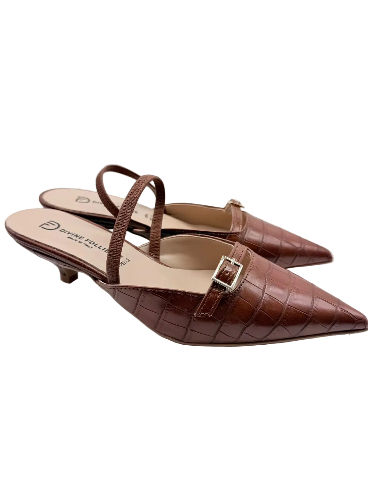 Slingback Divine Follie - Stampa Cocco Cuoio