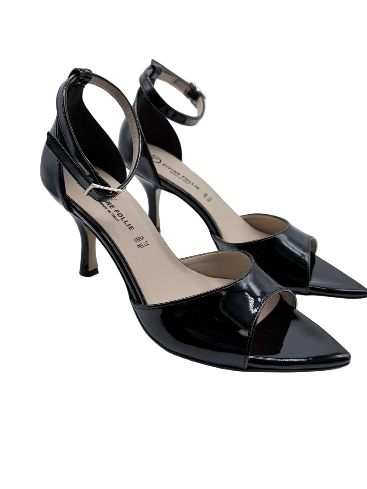 Sandalo Divine Follie – Vernice Nero Lucido