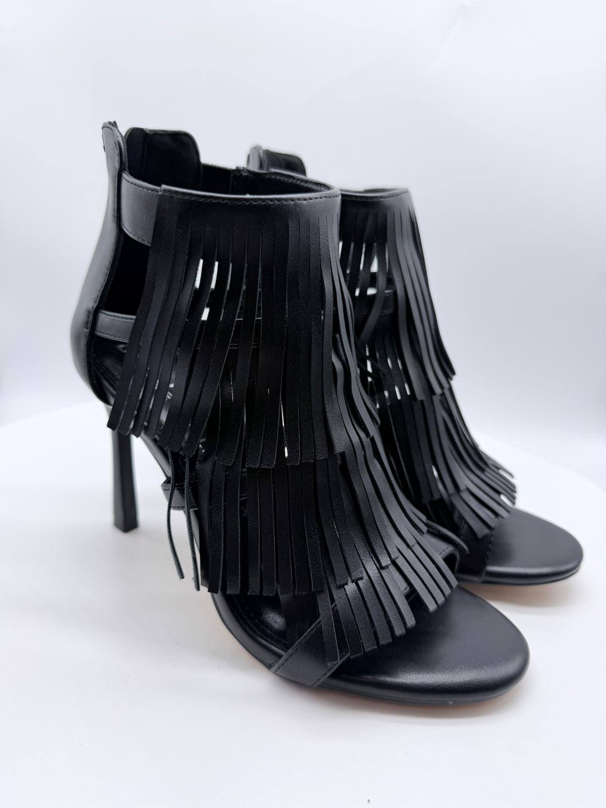 Sandalo Divine Follie con Frange – Nero Boho