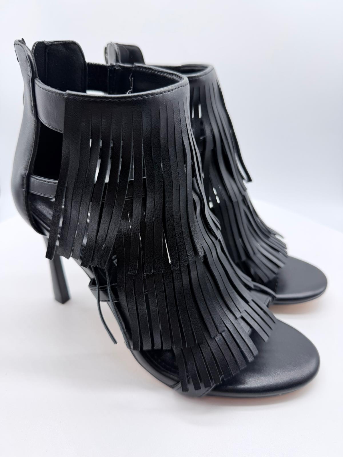 Sandalo Divine Follie con Frange – Nero Boho