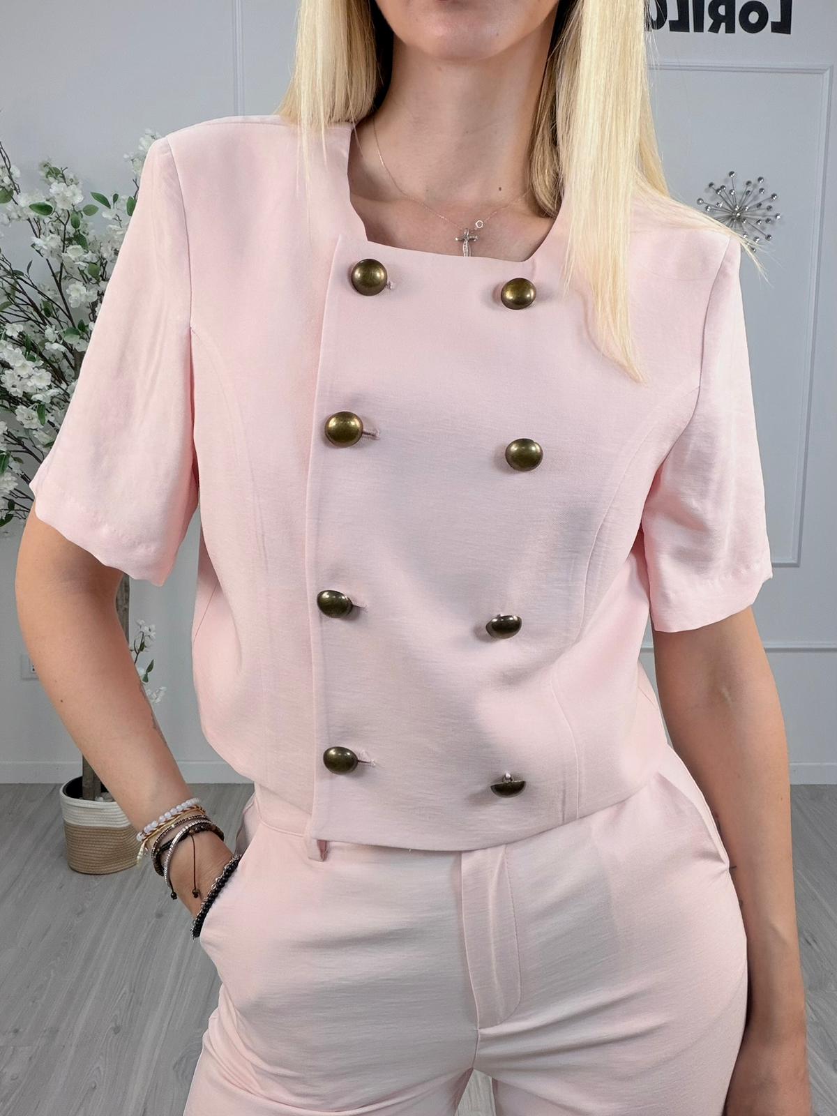 Giacca Cropped Doppiopetto Haveone - Rosa