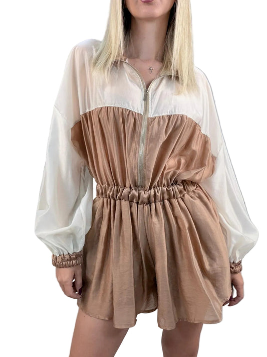 Jumpsuit Bicolore Haveone – Burro & Marrone