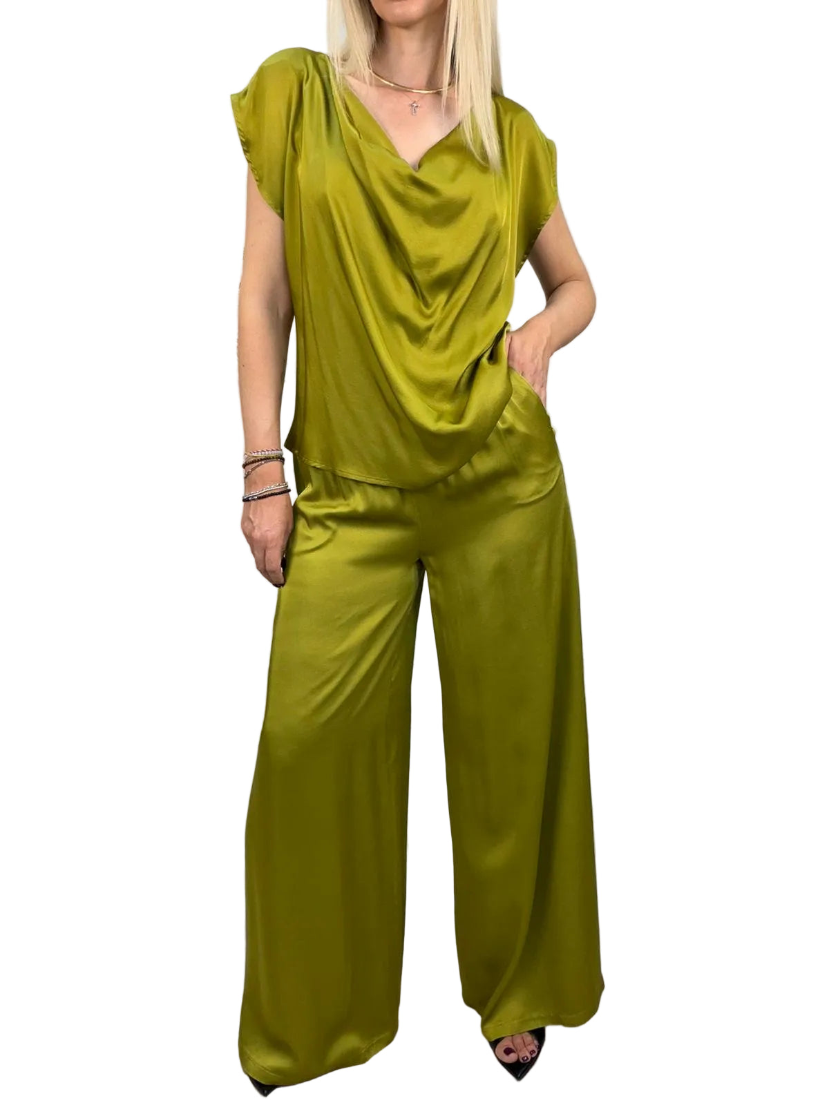 Pantalone King Kong in Viscosa Wide Leg – Kaki