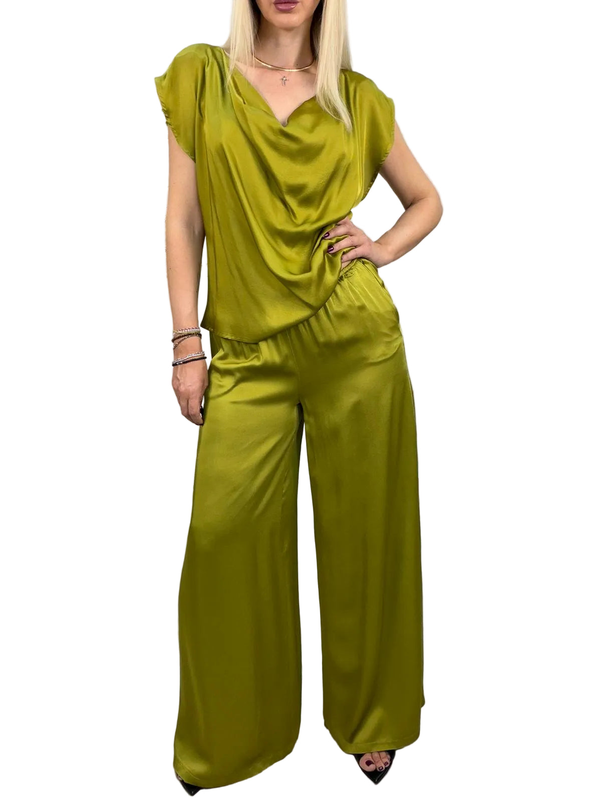 Pantalone King Kong in Viscosa Wide Leg – Kaki