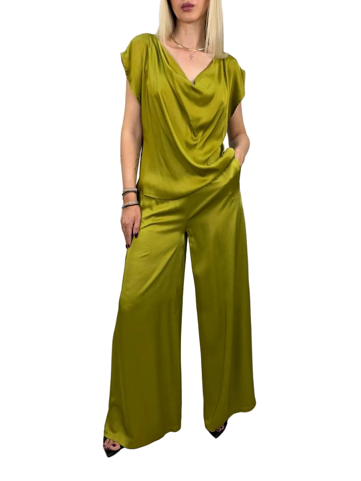 Pantalone King Kong in Viscosa Wide Leg – Kaki