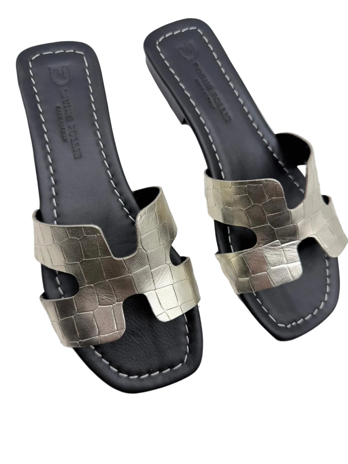 Divine Follie - Flat Gold: Chic in Stampa Cocco