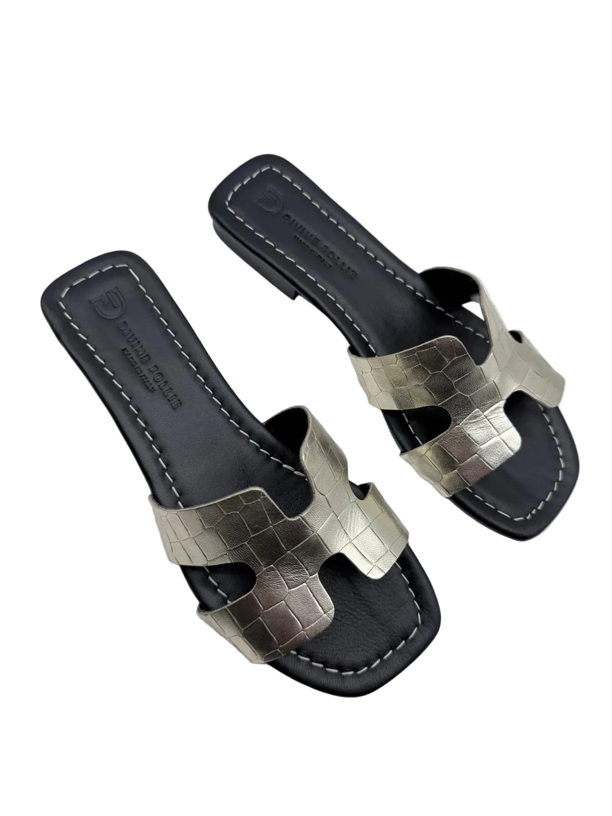 Divine Follie - Flat Gold: Chic in Stampa Cocco