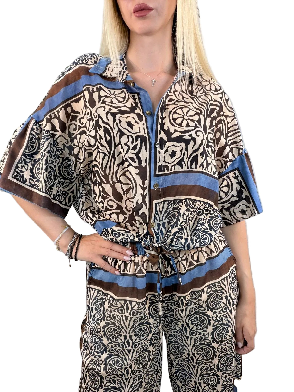Camicia Vicolo in 100% Cotone – Tabacco/Oxford