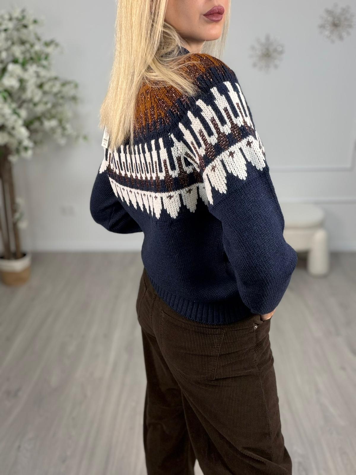 Maglia Jacquard Misto Lana - Haveone