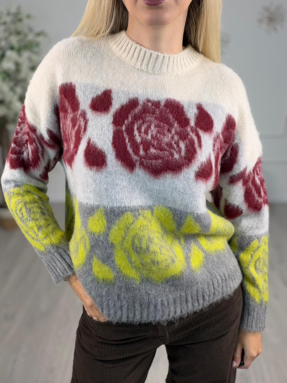 Maglia Jacquard Rose -Haveone