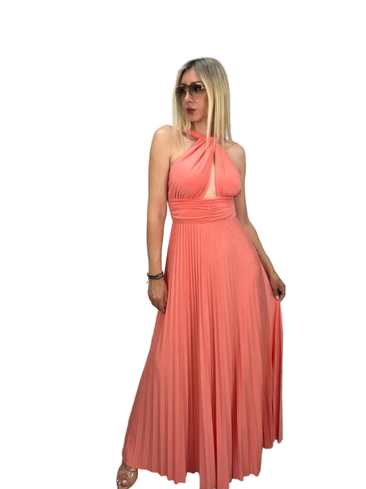 Vestito Jersey Scollo Americana Corallo Vicolo