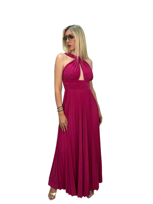 Vestito Jersey Scollo Americana Fucsia Vicolo