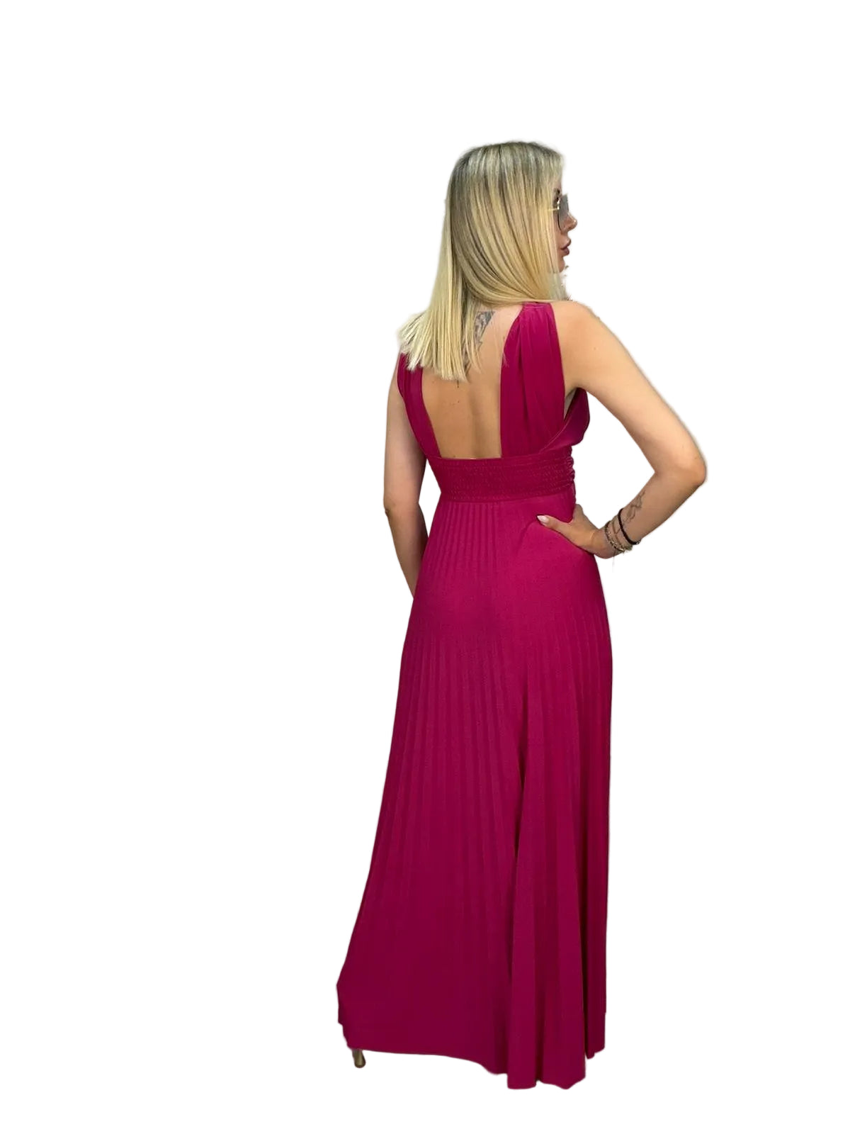 Vestito Jersey Scollo Americana Fucsia Vicolo