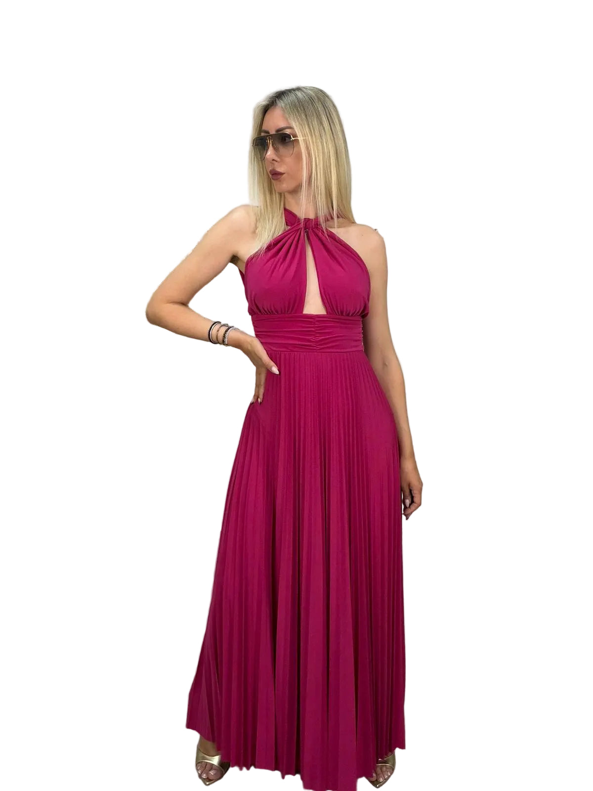 Vestito Jersey Scollo Americana Fucsia Vicolo