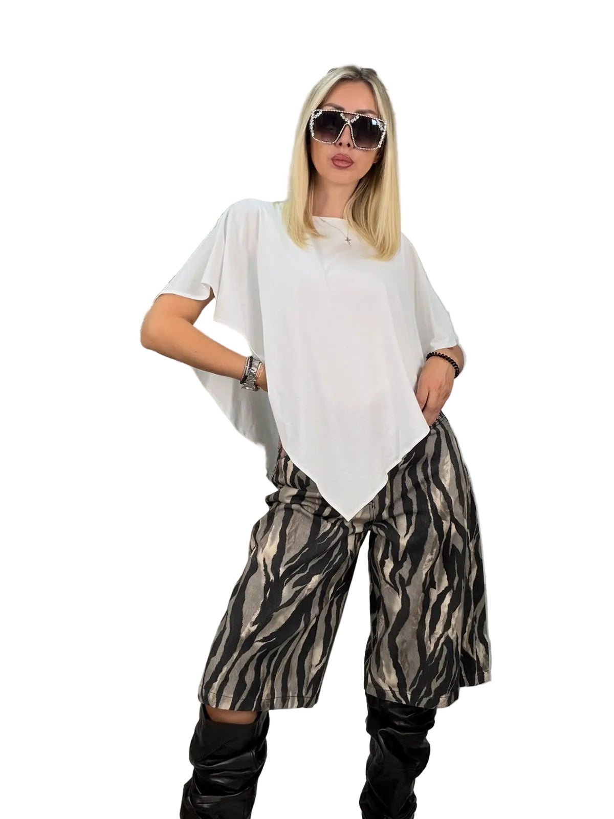 Haveone - Maglia Asimmetrica Panna