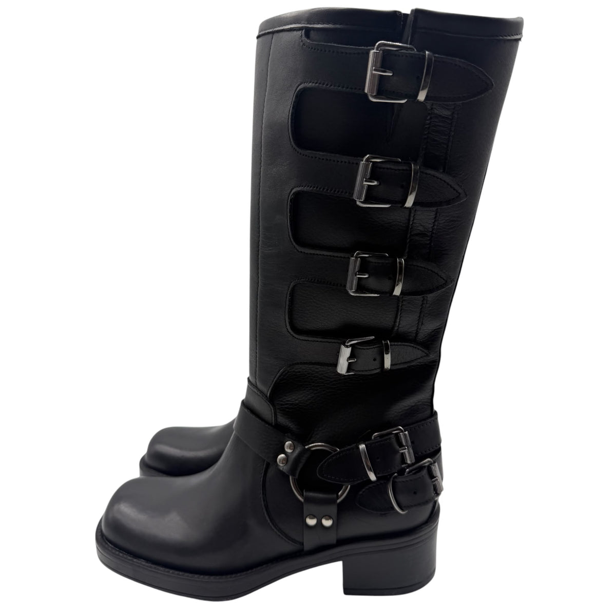Stivale Biker con Fibbie Divine Follie – Nero