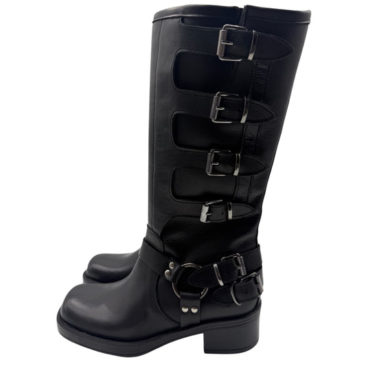 Stivale Biker con Fibbie Divine Follie – Nero