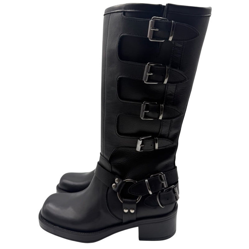 Stivale Biker con Fibbie Divine Follie – Nero