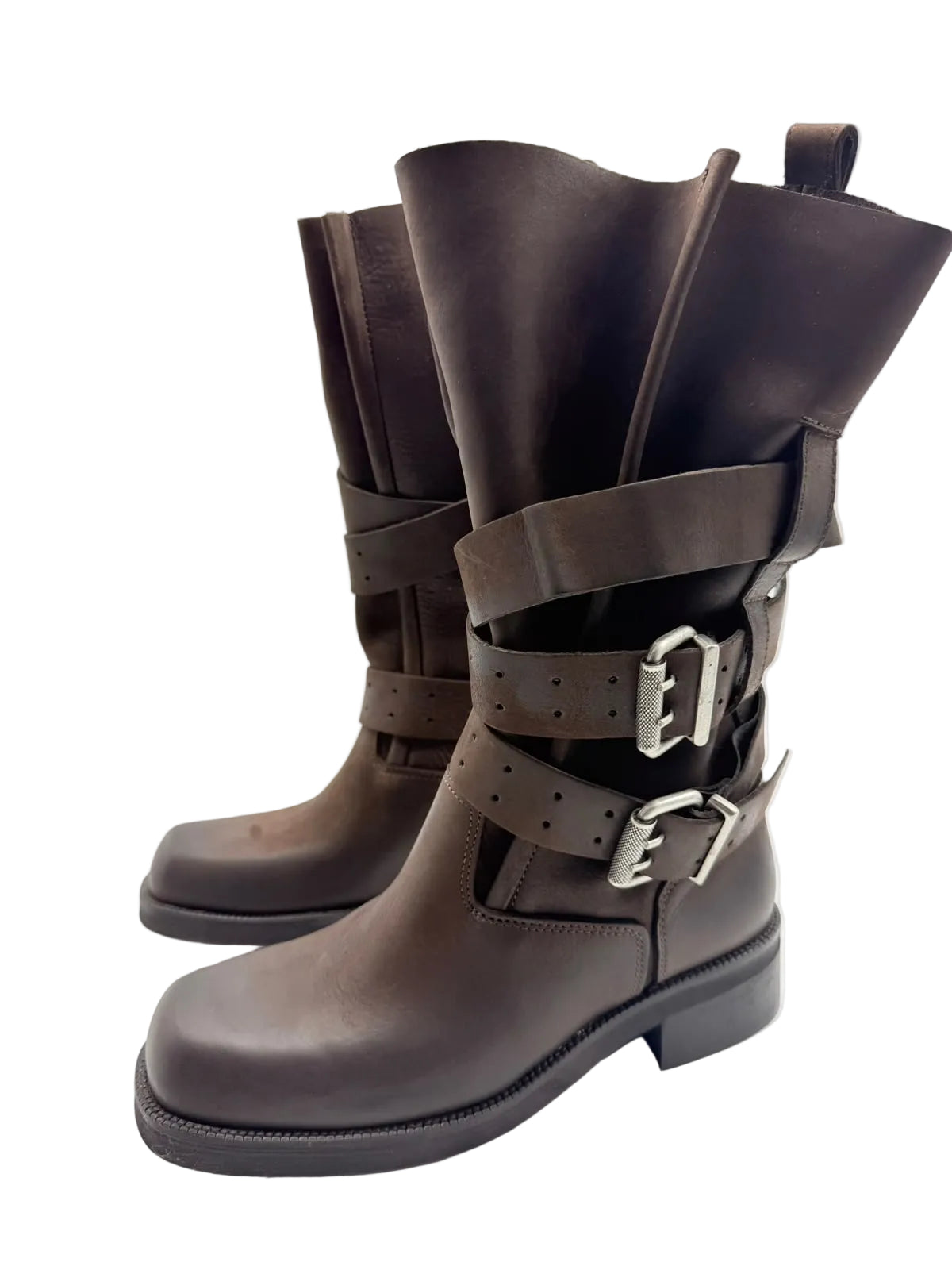 Stivali Urban Biker Nabuk Moro - Divine Follie